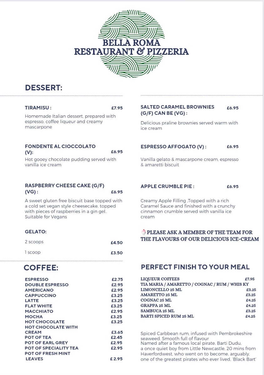 Menu Bella Roma Restaurant & Pizzeria-10