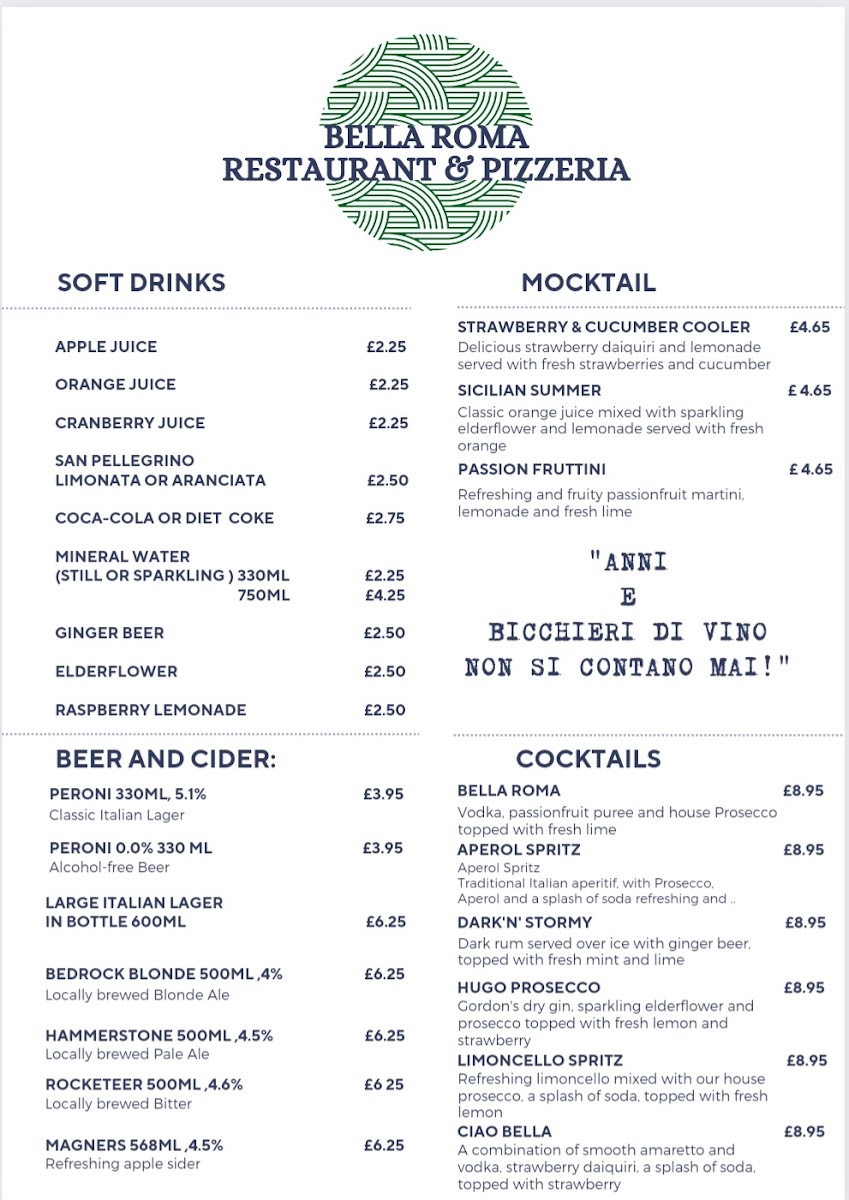 Menu Bella Roma Restaurant & Pizzeria-7