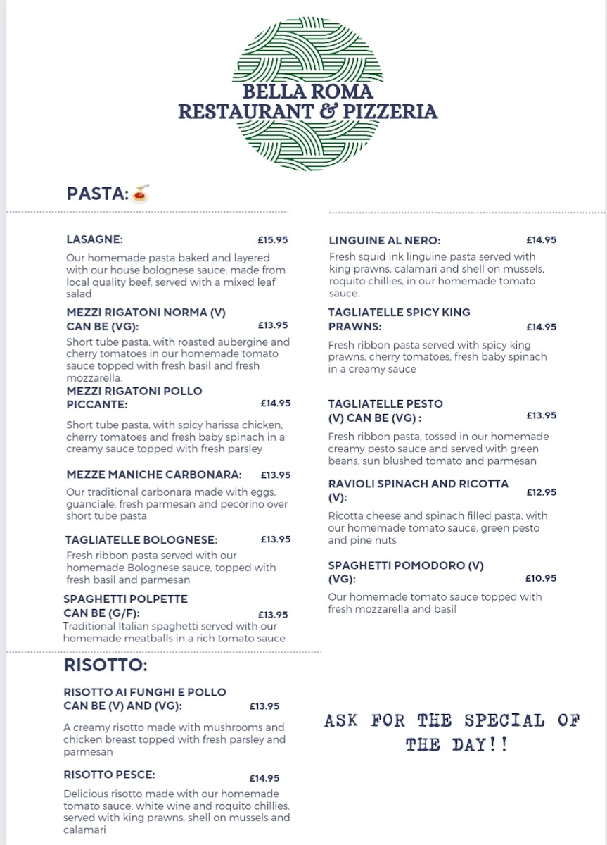 Menu Bella Roma Restaurant & Pizzeria-8